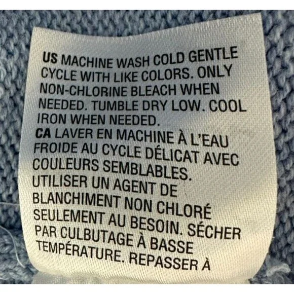 Karen Scott Cable Knit Mock Neck Sweater Size L Blue Coastal Grandma Old Money - Picture 7 of 8